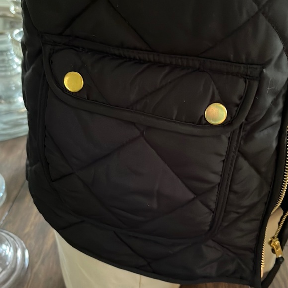 Black Quilted Vest With Gold Hardware- size medium ♥️ - Picture 2 of 5